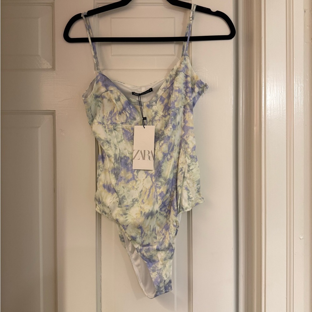 Zara Pastel Tie-Dye ( Blue / White / Greend) Bodysuit